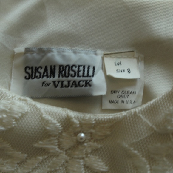 1980's Susan Roselli for Vijack Jersey Knit and Beaded Lace Dress - Picture 6 of 7